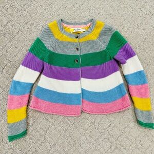 Mini Boden Striped Knit Cardigan Sweater